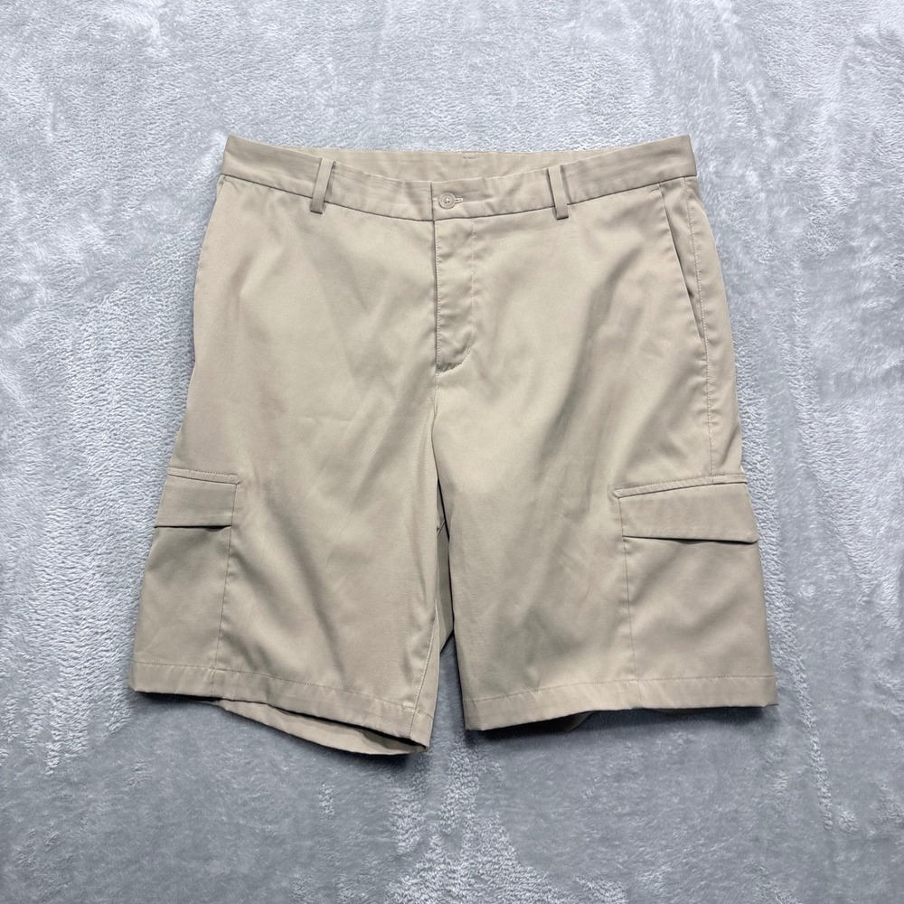Nike Cargo Shorts Mens 34 Tan Dri-FIT Utility Golf Performance Flat Front Pocket